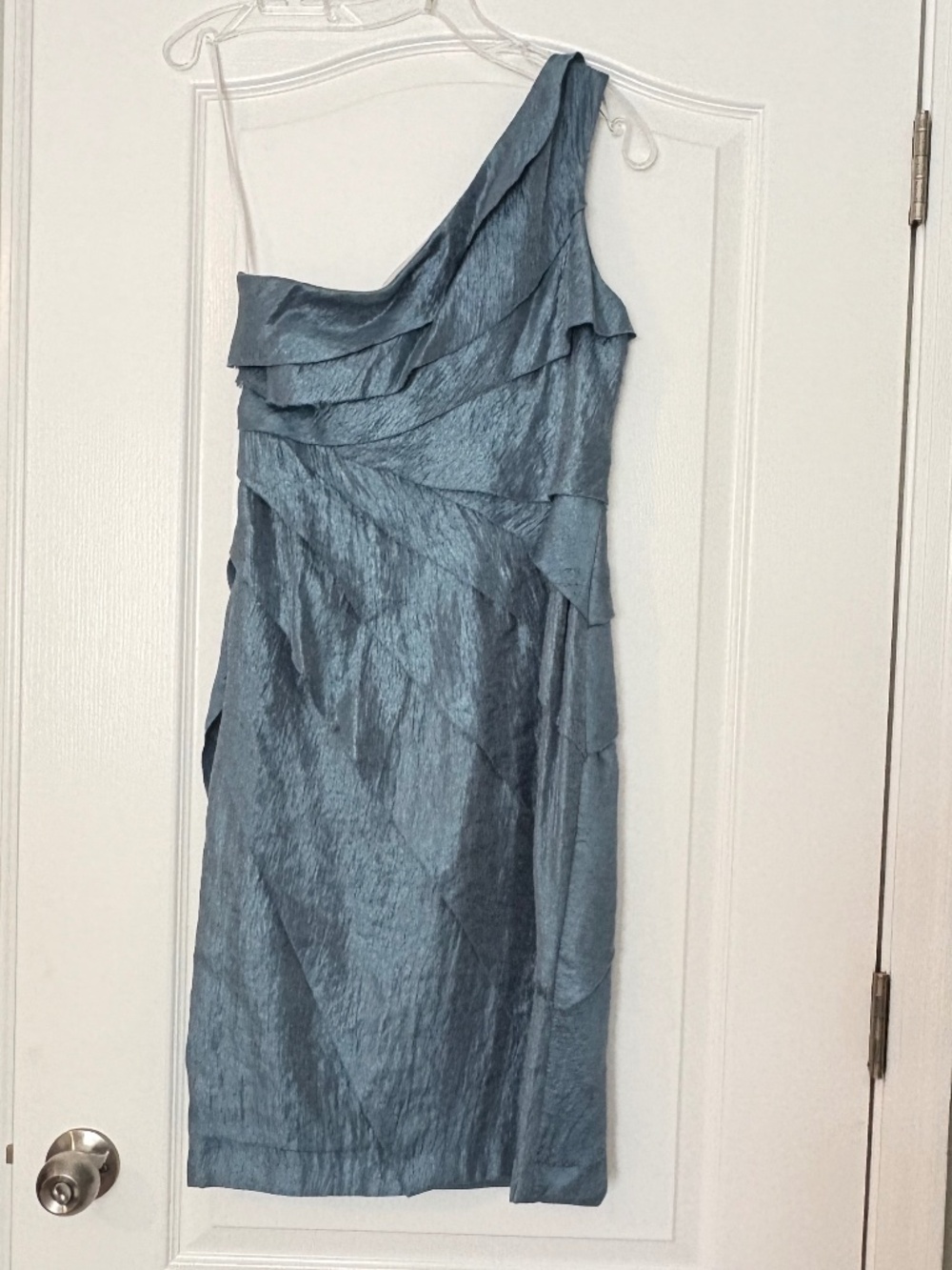 Cocktail dress- One Shoulder Light blue shimmery